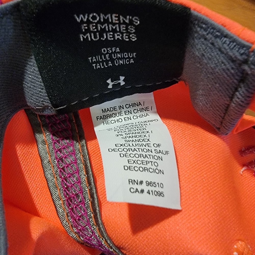 Under Armour Neon Orange Women's Adjustable Hat‎ - Picture 7 of 7